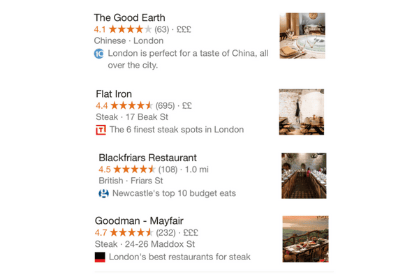 Google featuring ‘best-of’ content in local search results