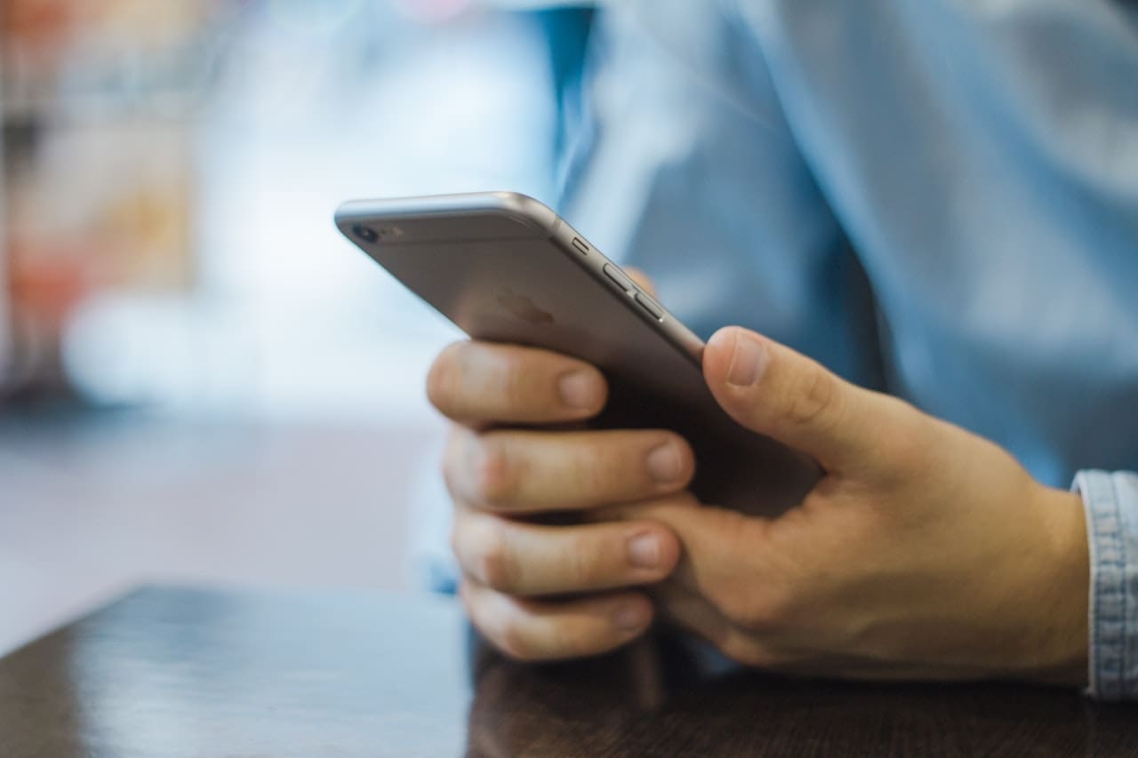 Man on iPhone