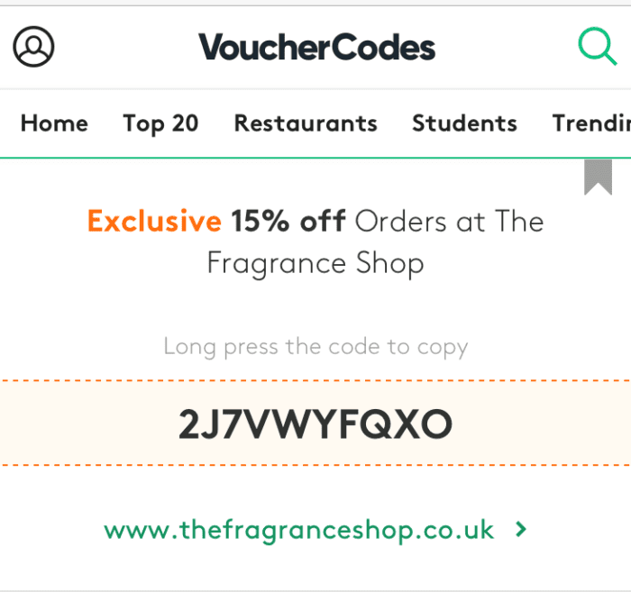 Voucher Codes affiliate example